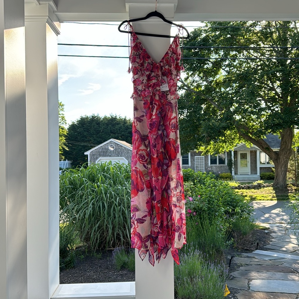 NWT MISA Los Angeles Diana Dress - White Coming Up Roses (RETAIL PRICE IS $460!) - Picture 10 of 12